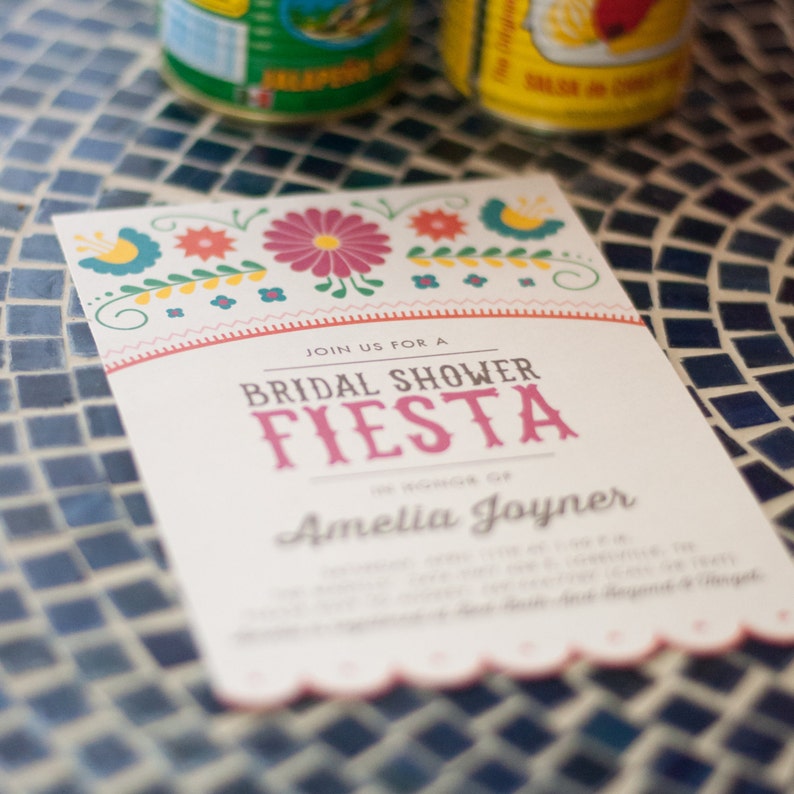 Printable Fiesta Bridal Shower Invitations Mexican Cinco De Mayo image 1