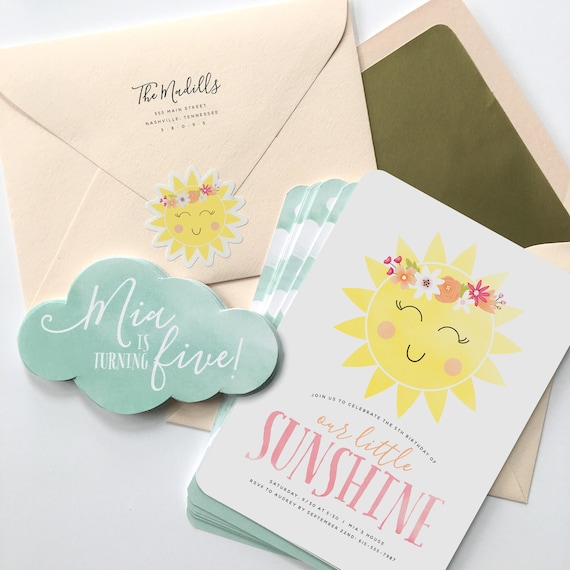 You Are My Sunshine Birthday Invitation by Prints For Events | Catch My