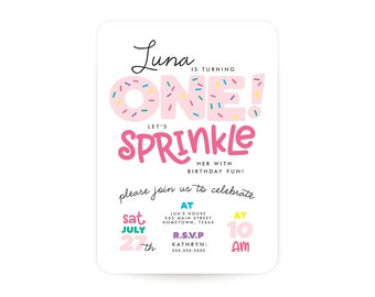 Sprinkle Birthday Invitation - First birthday