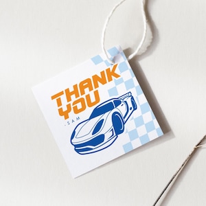 Race Car Birthday Party Favor Tag Template