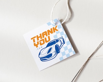 Race Car Birthday Party Favor Tag Template