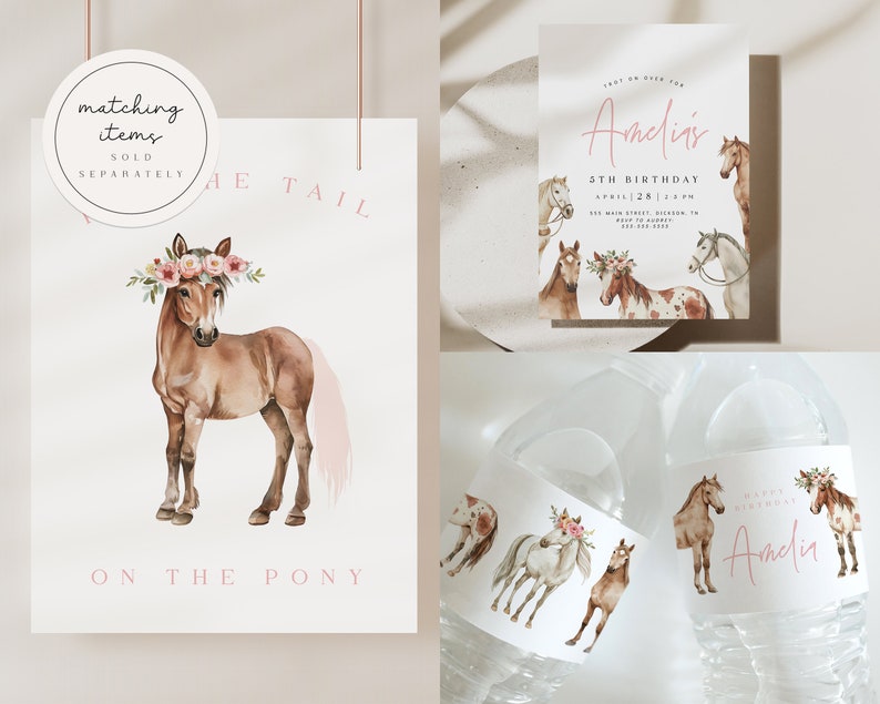 Horse Thank You Card - Watercolor - Template - Equestrian - Etsy