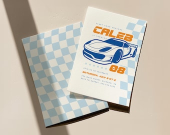 Race Car Birthday Party Invitation Template