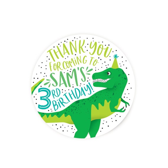 Dinosaur Favor Sticker - Favor Tag Il_570xn