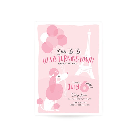 Paris Themed Birthday Invitation Il_570xn