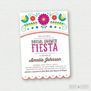 Printable Fiesta Bridal Shower Invitations Mexican Cinco De Mayo image 3