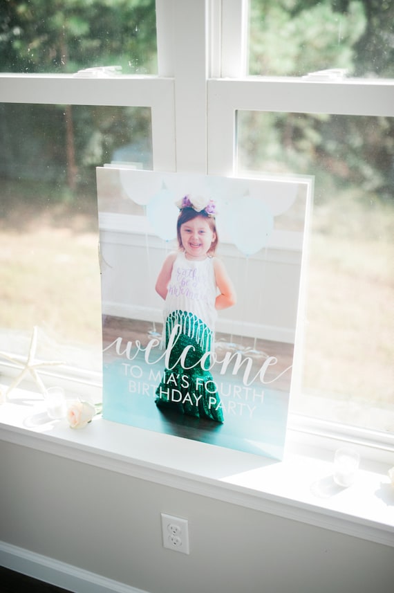 Printable Welcome Sign - Mermaid Birthday Party Il_570xn