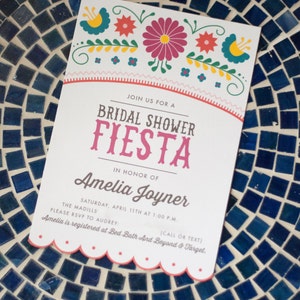 Printable Fiesta Bridal Shower Invitations Mexican Cinco De Mayo image 2