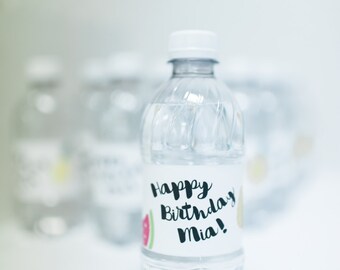 Printable Water Bottle Labels - Tutti Frutti Birthday Party