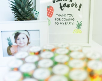 Party Favor Sign - Tutti Frutti Birthday Party