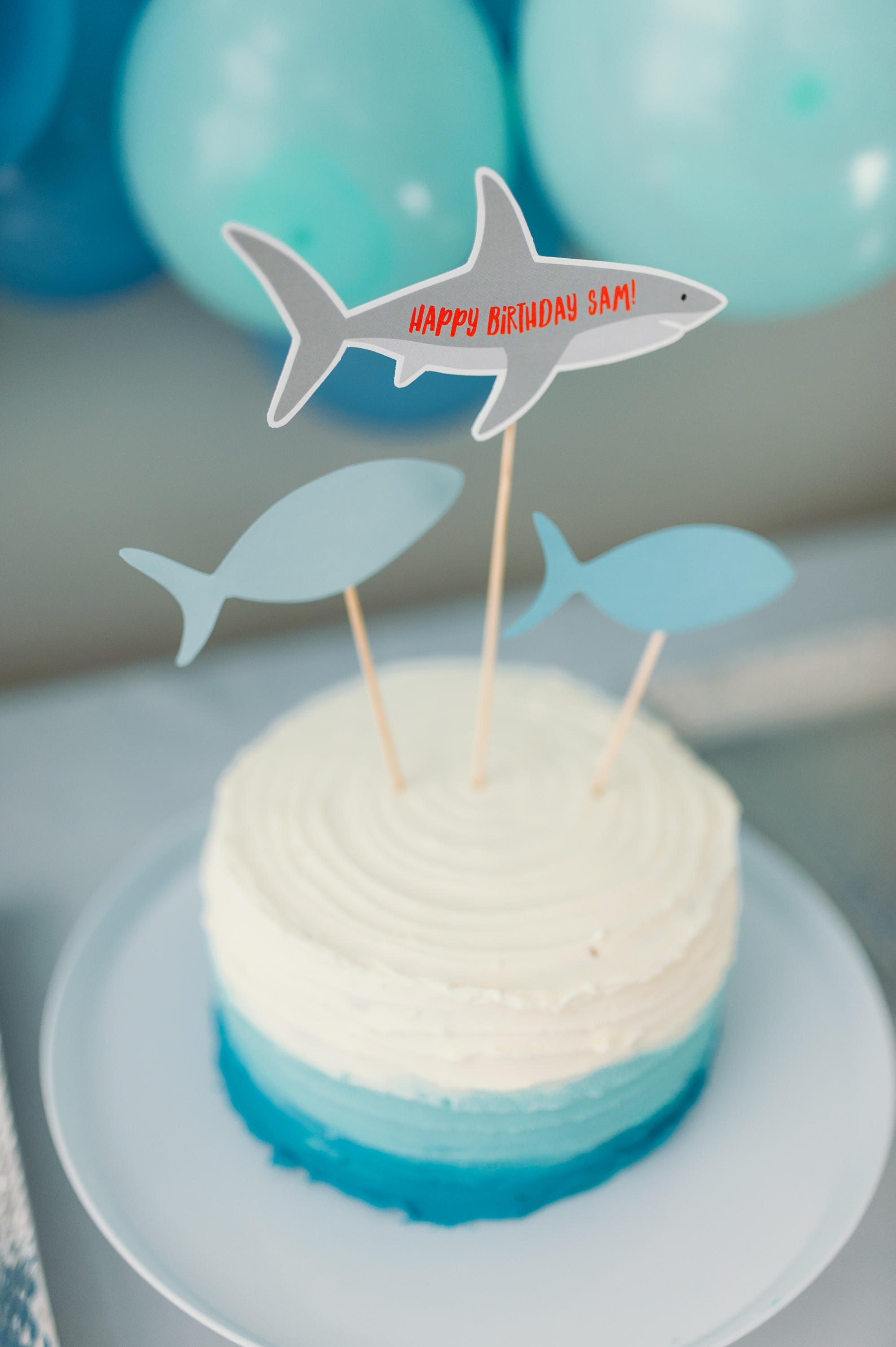 Printable Cake Topper Shark Birthday Party | Etsy