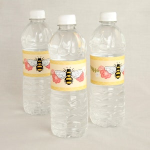 Afdrukbare waterfleslabels - Honey Bee Party