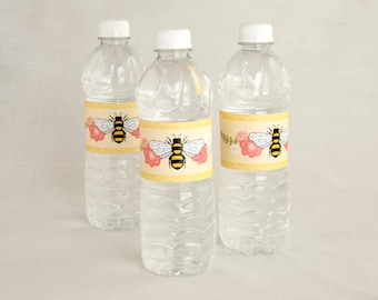 Printable Water Bottle Labels - Honey Bee Party