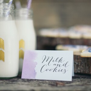 Afdrukbare voedseletiketten - Boho Tipi Floral Birthday Party - aquarel - menukaarten - voedseltenten