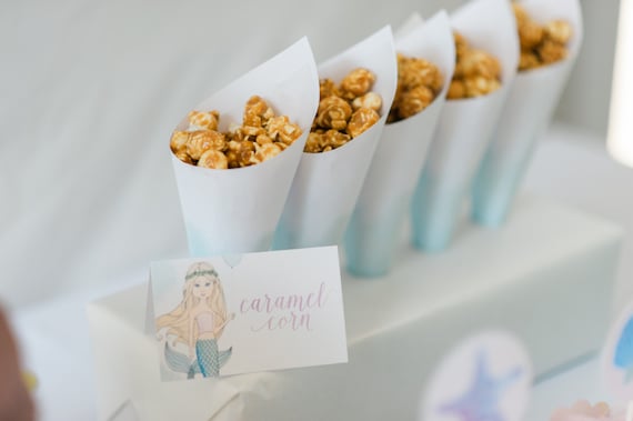Printable Popcorn Cones - Mermaid Birthday Il_570xn