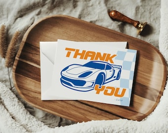 Race Car Thank You Card