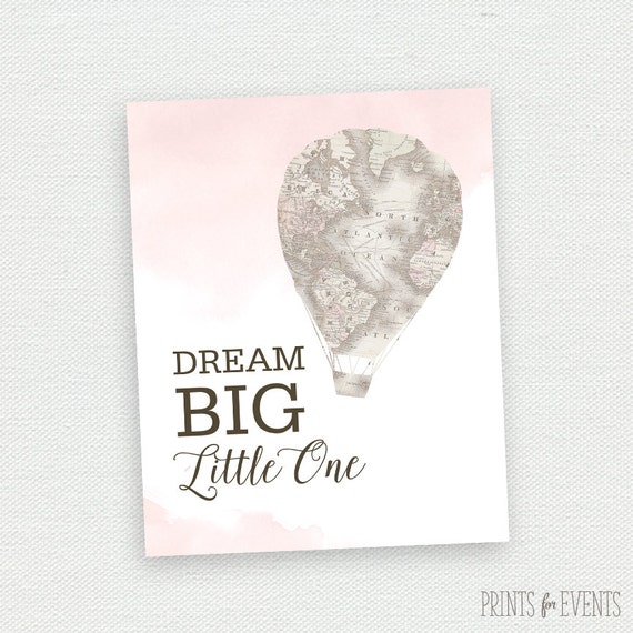 Hot Air Balloon Wall Art Dream Big Little One Vintage - Hot Air Balloon Wall Art Nursery Hot Air Balloon Wall Art Dream Big Little One Vintage - Hot Air Balloon Wall Art Nursery