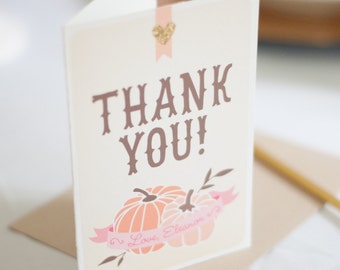 Printable Thank You Card - Our Little Pumpkin Party - Birthday