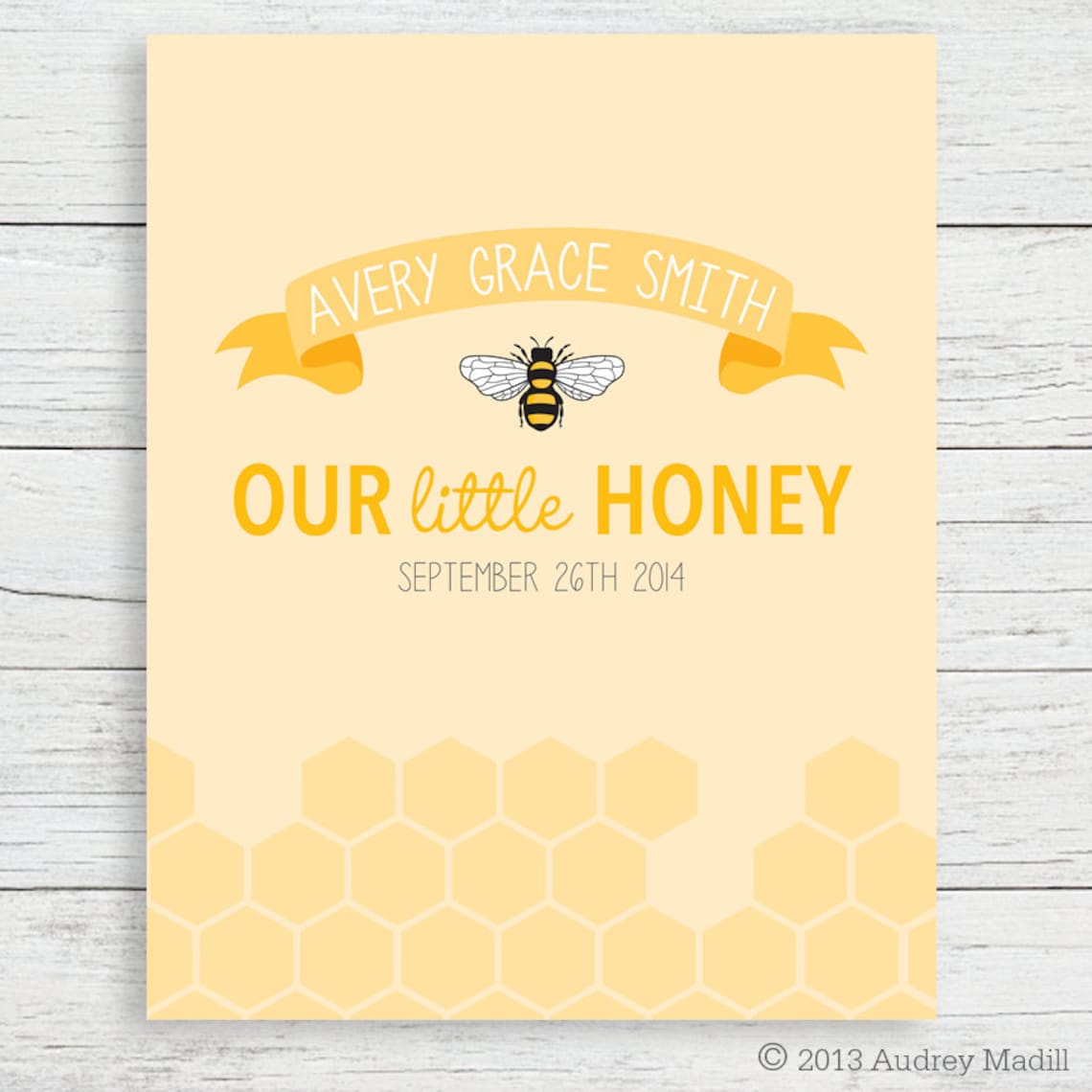 Printable Nursery Wall Art Honey Bee Baby Girl Nursery | Etsy