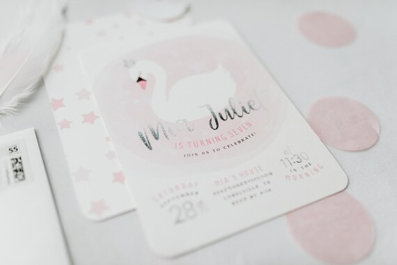 Swan Birthday Invitation - Swan Lake Party Il_570xn