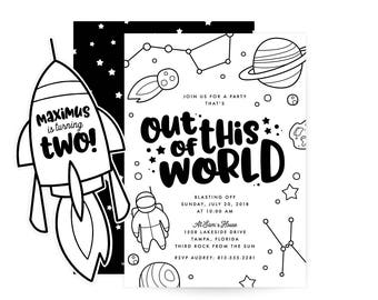 Out Of This World Birthday Invitation - space theme