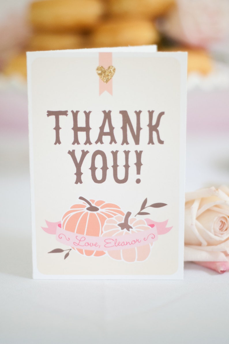 Printable Thank You Card - Our Little Pumpkin Party - Birthday - Etsy