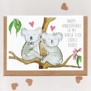 Joyeux ANNIVERSAIRE à mon copain câlin KOALAFIED. carte de voeux. carte d'anniversaire de femme mari conjoint. anniversaire d'un adulte. koala. Australie