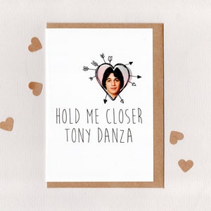 ABRÁZAME MÁS CERCA Tony DANZA. tarjeta de felicitación . mongradon. ilustración que se puede enmarcar. San Valentín. divertido . Pequeña bailarina . Australia