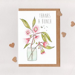 VIELEN DANK . danke Karte. heimischen Blüten. heimischen Bienen. Eukalyptus . Gummi Muttern . Blumen . Blüte . australien . Australien
