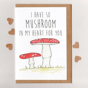 Tengo tanto HONGO en mi CORAZÓN para TI. tarjeta de felicitación . tarjeta de arte. Aniversario de compromiso de nota de amor de boda de San Valentín. hongos. Australia