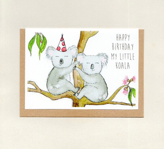 Joyeux Anniversaire Mon Petit Koala Carte Danniversaire Etsy