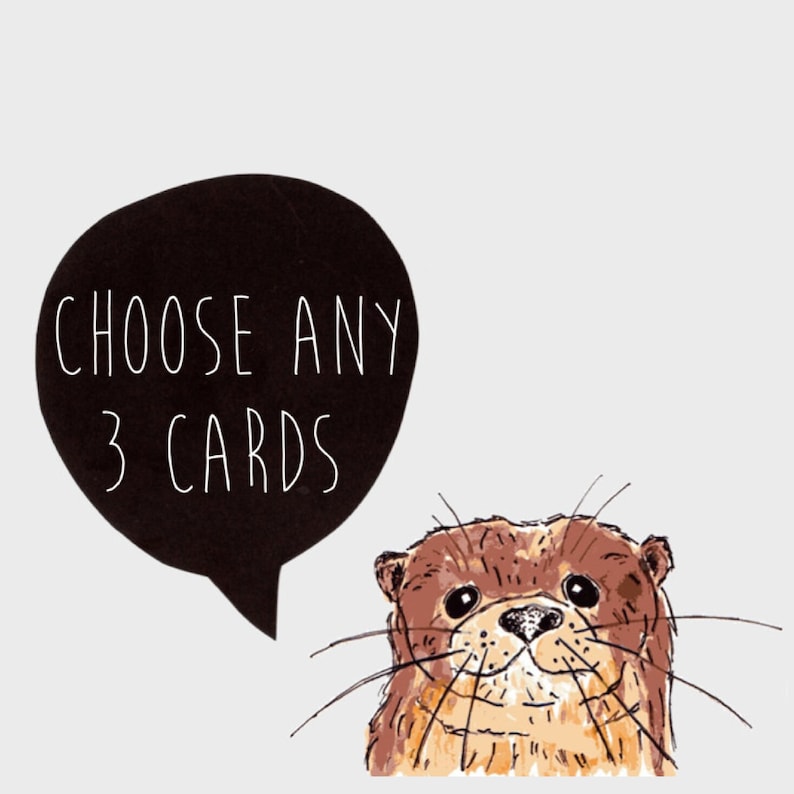 3 CARDS . choose any 3 cards . greeting cards . illustration art card print . eco cards . wholesale bulk . australia image 1