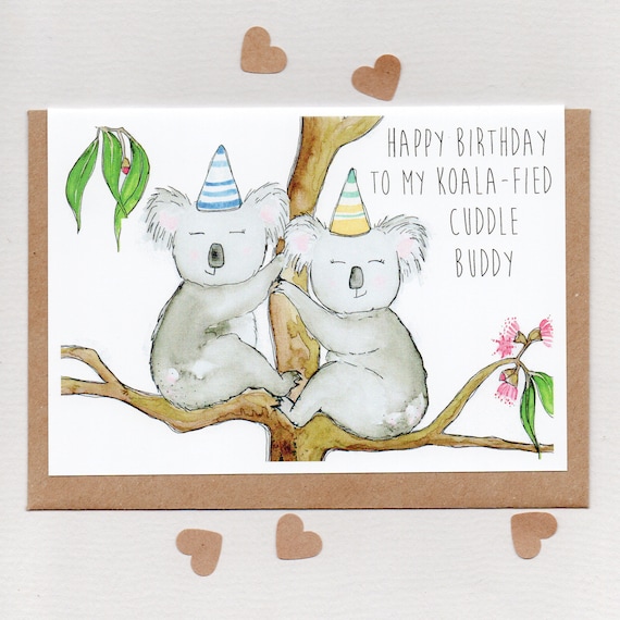 Carte Cute Koala Joyeux Anniversaire