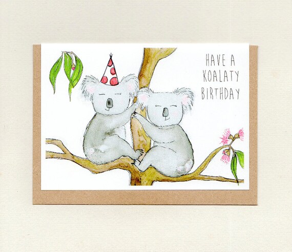 Joyeux Anniversaire Mon Petit Koala Carte Danniversaire Etsy France