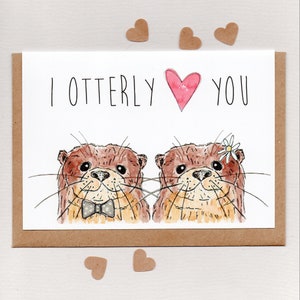 TE AMO TOTALMENTE. tarjeta de felicitación . nutria San Valentín boda compromiso aniversario amor nota novia novio amistad. Australia