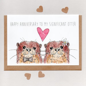 Feliz ANIVERSARIO a mi SIGNIFICATIVA NUTRIA. tarjeta de felicitación . esposa marido novia novio. amar . tarjeta de aniversario. Australia