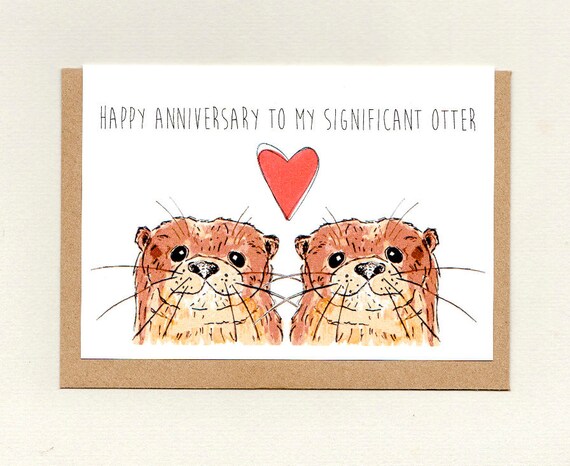 Joyeux Anniversaire A Ma Loutre Significative Carte De Voeux Etsy Joyeux Anniversaire A Ma Loutre Significative Carte De Voeux Etsy