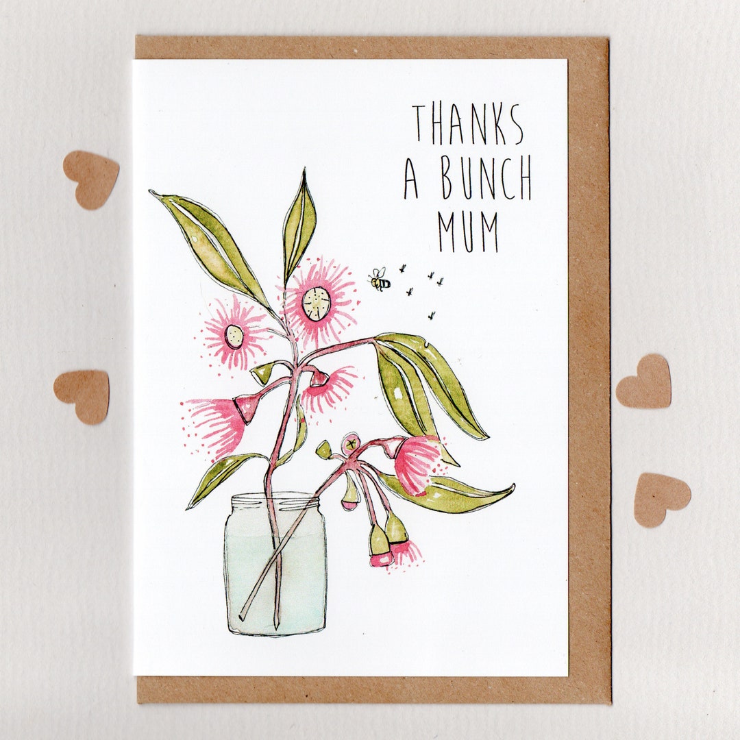 THANKS a Bunch MUM / MOM . Mothers Day Card . Thank You . Native ...