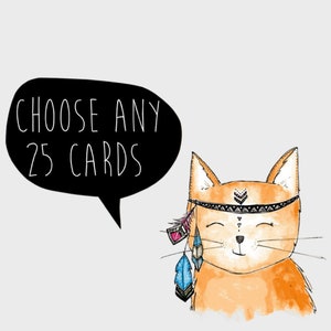 25 CARDS . choose any 25 cards . greeting cards . illustration art card mini print . wholesale cards . bulk cards . eco cards . australia
