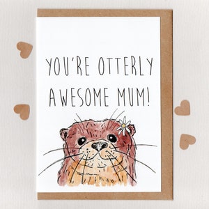 Vous êtes une MAMAN OU UNE MAMAN EXCEPTIONNELLE. carte de voeux. loutre. Merci pour l'anniversaire de la fête des mères. nan nanna nanny grand-mère tante. Australie
