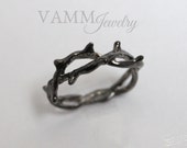 Black Vine Ring, Vine Crown Ring, Thorn Vine Ring