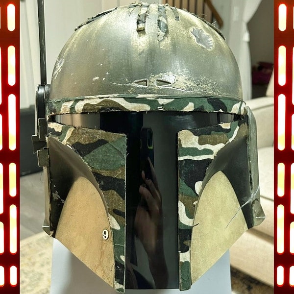 Boba Fett Custom Painted Camo Helmet / Mandalorian Helmet / Bounty Hunter Cosplay Helmet / Boba Fett Helmet / Camo / Camouflage