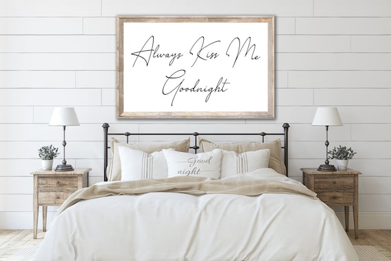 Always Kiss Me Goodnight Tin Metal Sign Rustic Kids Bedroom Home Decor Wall Art Always Kiss Me Goodnight Tin Metal Sign Rustic Kids Bedroom Home Decor Wall Art