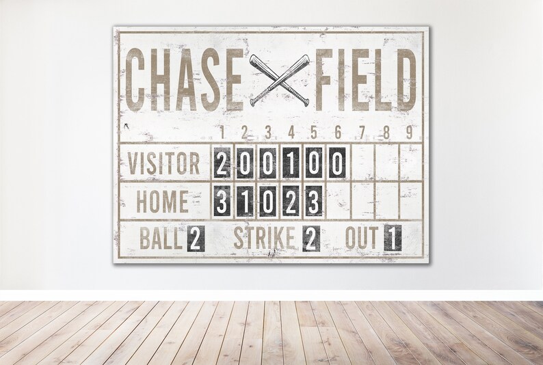 Custom Baseball Scoreboard Sign Vintage Game Room Decor Man Cave Decor ...