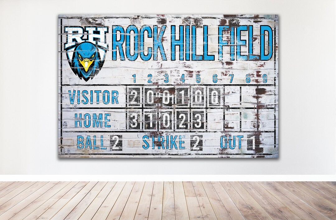 Custom Baseball Scoreboard Sign MLB Last Name Distressed Softball ...