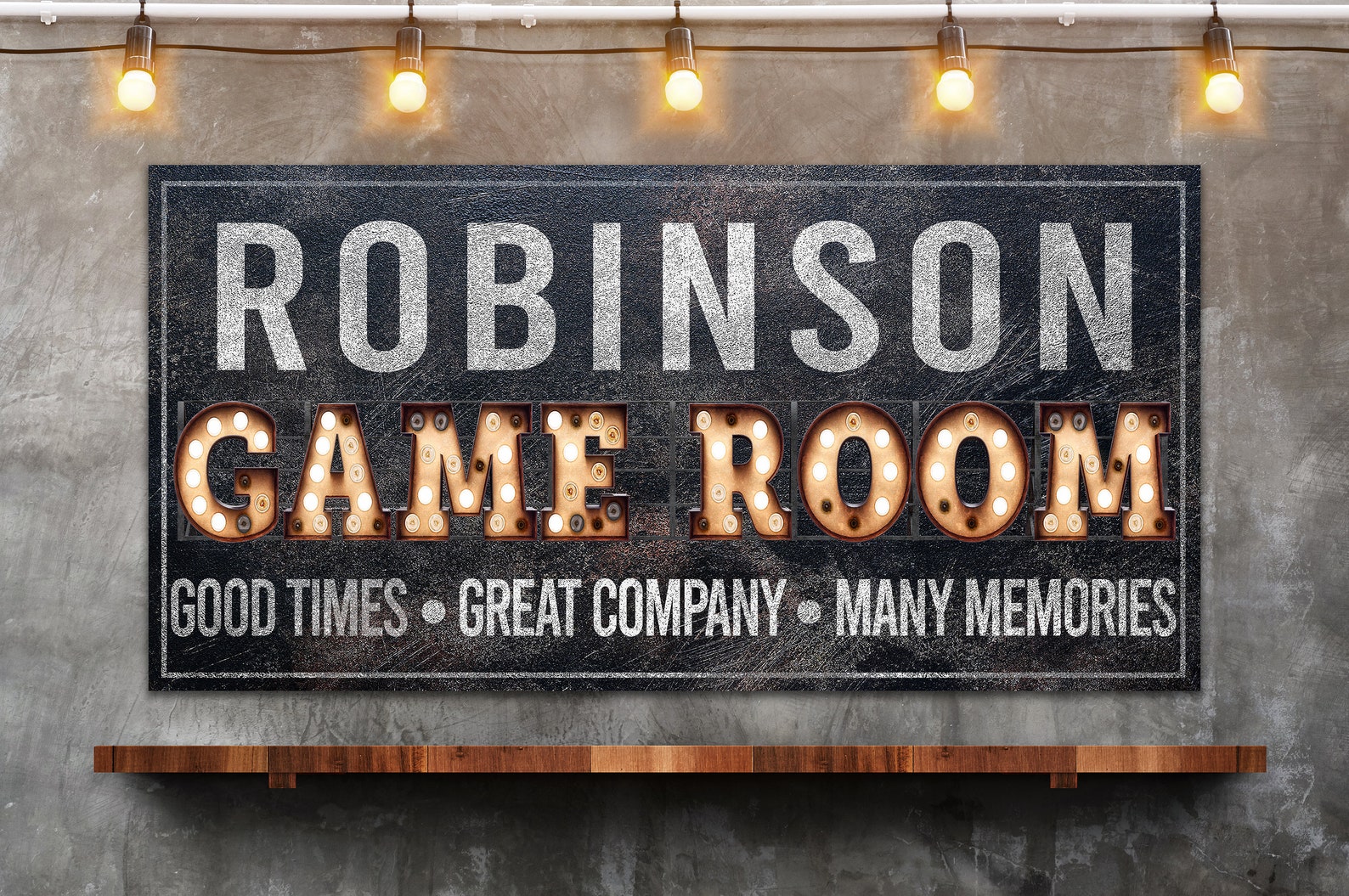 Custom Game Room Sign Arcade Sign Custom Name Sign Family Etsy