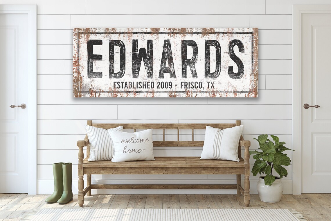 Last Name Sign Ranch Sign Farmhouse Sign Custom Name Sign - Etsy