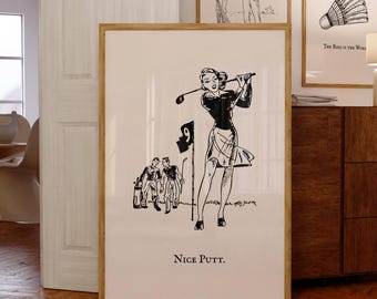 Nice Putt Print Vintage Golf Wall Art Retro Sport Poster Old Money Style Decor Preppy Dorm Room Quote Print Girly Apartment Digital Download