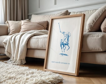 Vintage Polo Print, Pferdesport Wandkunst (Digitaler Download)