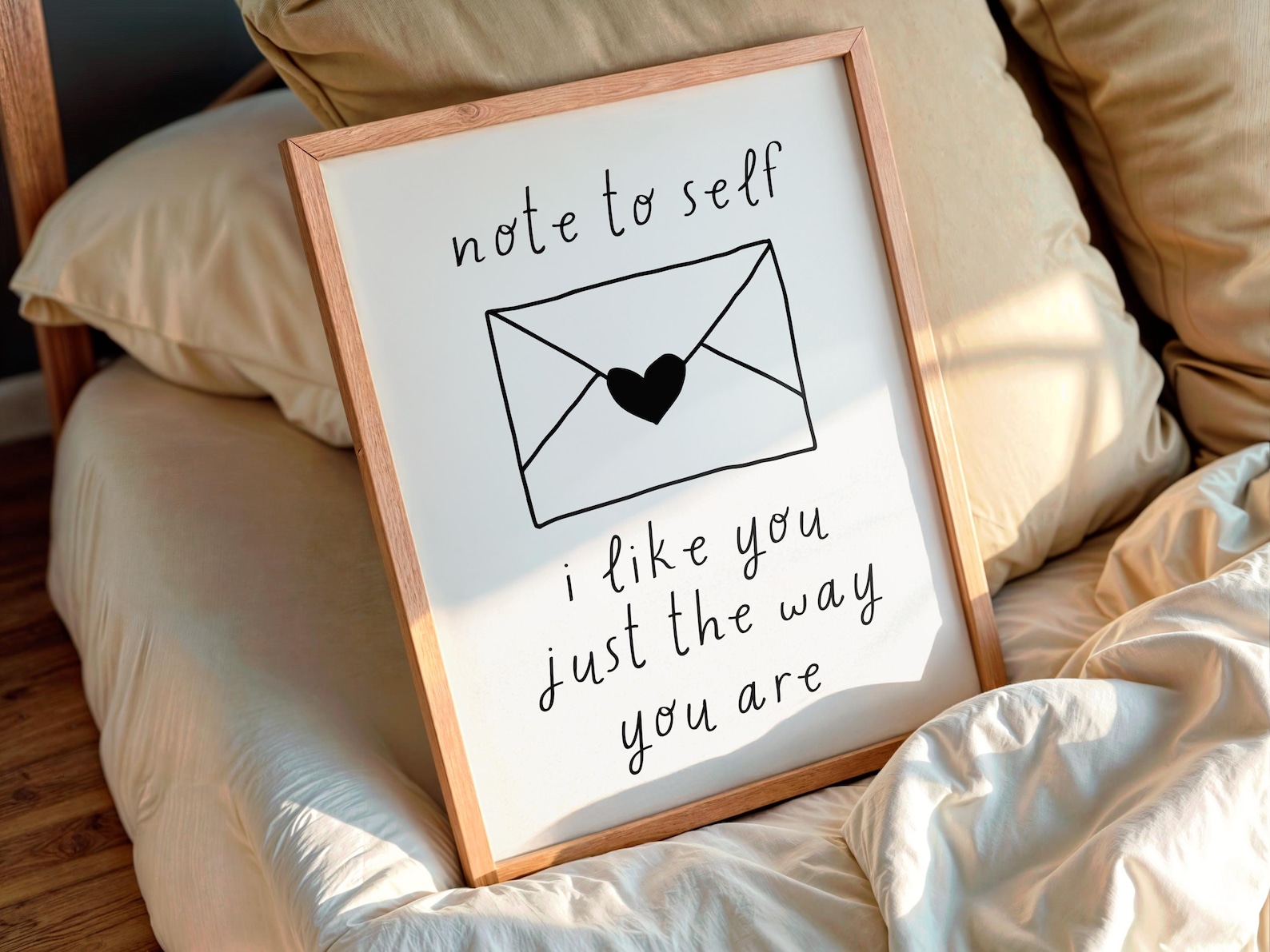 Self Love Envelope Line Art Print: Minimalist Positive Affirmation ...